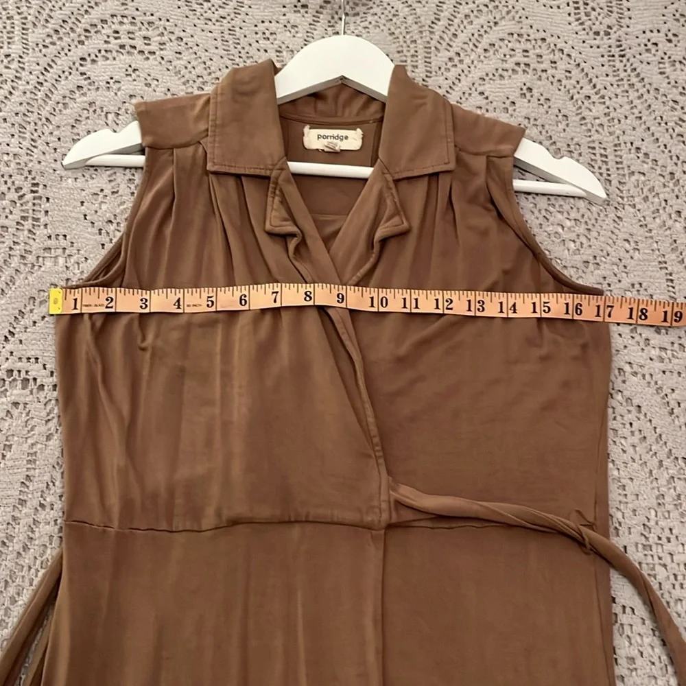 Anthropologie light brown camel trench coat style wrap dress XS 4 6 ๐ค๐ต๏ธ๐๐ป๐งฅ - Picture 3 of 7